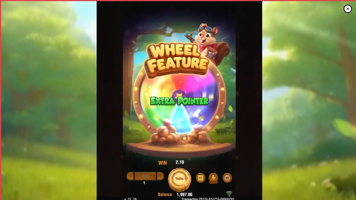 Interface colorida e temática de floresta do slot 3 Fortune Nuts com esquilo e bolotas